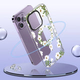 Tech-Protect MagMood MagSafe iPhone 15 Pro Max Case - Gæseblomster med blade
