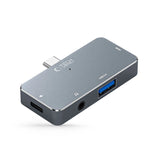 HUB Tech-Protect V6 4in1 USB-C - USB-A 3.0 / USB-C PD100W / HDMI / mini jack 3,5 mm - grå