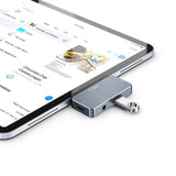 HUB Tech-Protect V6 4in1 USB-C - USB-A 3.0 / USB-C PD100W / HDMI / mini jack 3,5 mm - grå