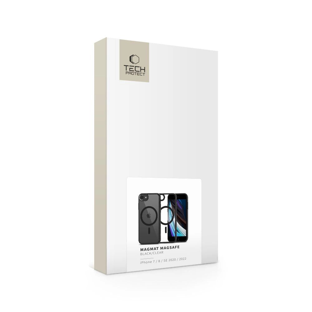 Tech-Protect MagMat MagSafe Case til iPhone 7 / 8 / SE 2020 / 2022 - gennemsigtig sort