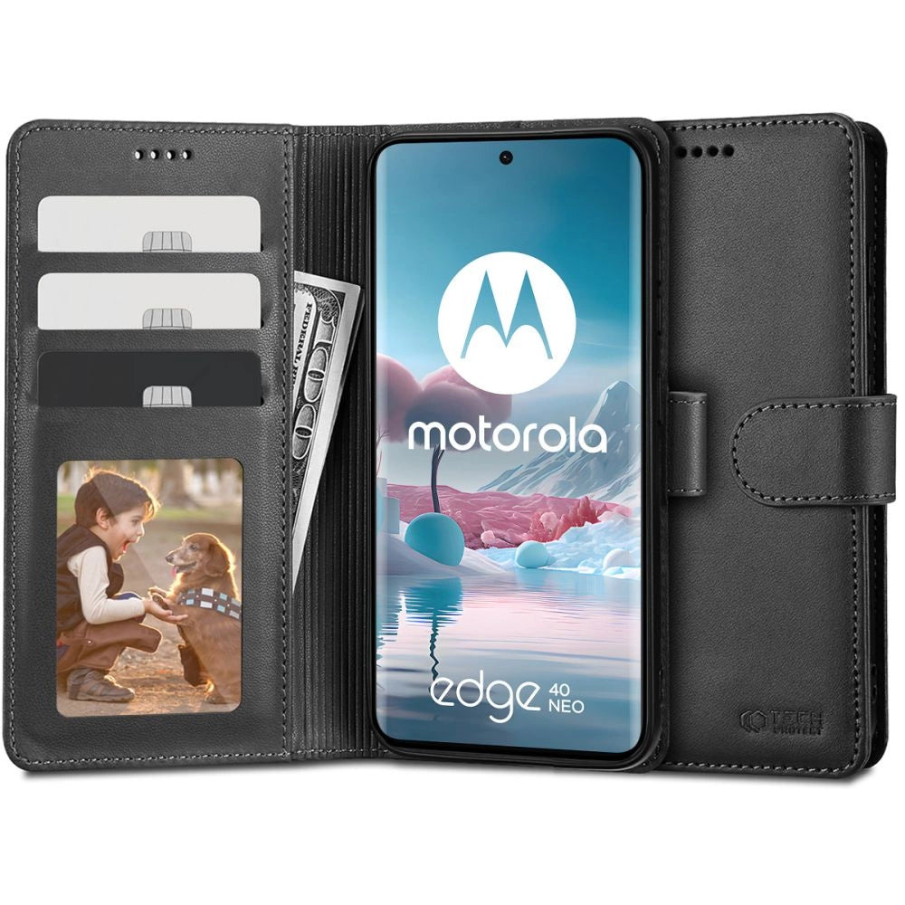 Tech-Protect Wallet Case til Motorola Edge 40 Neo - sort