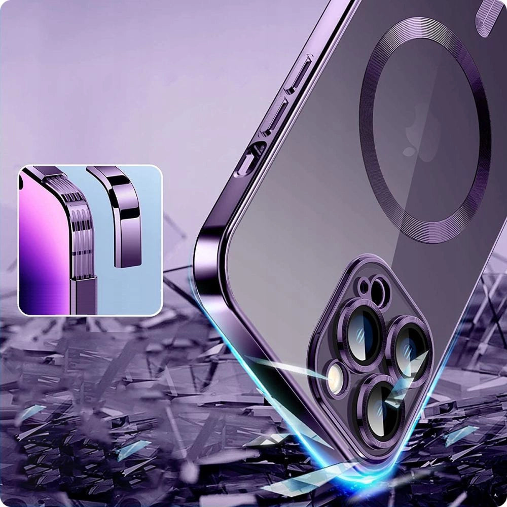 Tech-Protect MagShine Line MagSafe fodtøj til iPhone 15 - blå