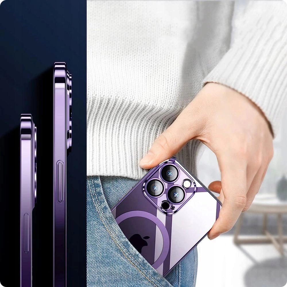 Tech-Protect MagShine Line MagSafe fodtøj til iPhone 15 - blå