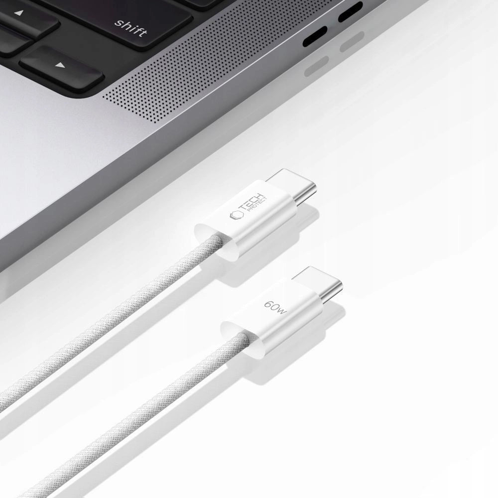 Tech-Protect UltraBoost Classic USB-C / USB-C PD-kabel 60W 3A 1m - hvid