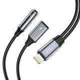 Tech-Protect UltraBoost Lightning (mand) / mini jack 3,5 mm (kvinde) - Lightning (kvinde) - sort