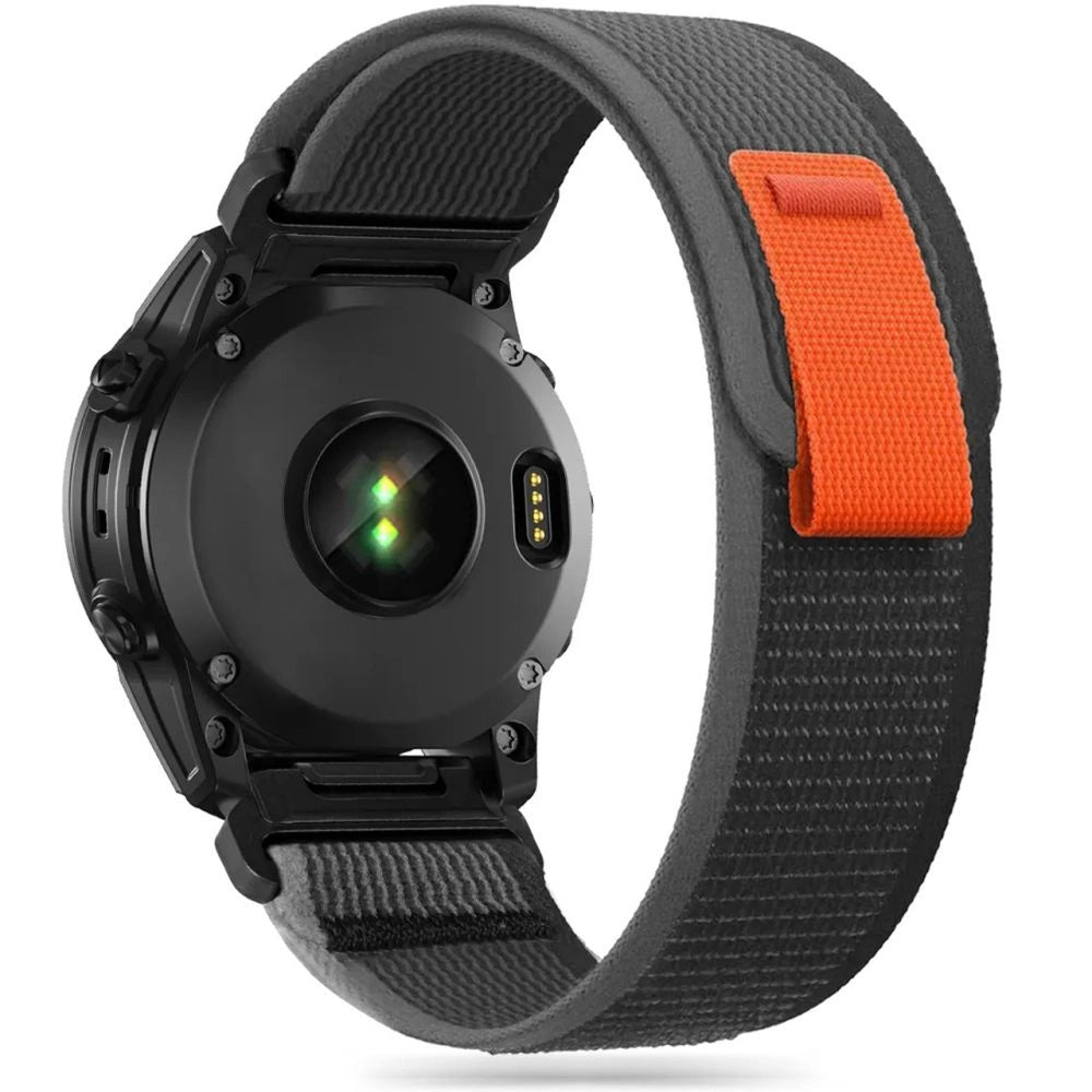 Tech-Protect Nylon Strap til Garmin Fenix 3 / 5X / 3HR / 5X Plus / 6X / 6X Pro / 7X - sort- orange