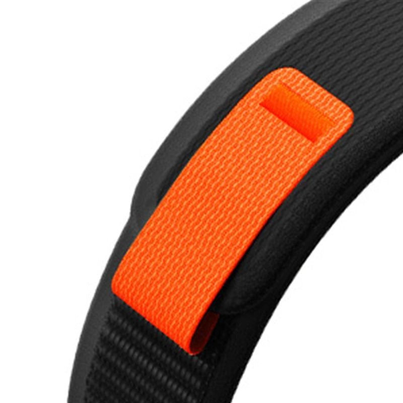 Tech-Protect Nylon Strap til Garmin Fenix 5 / 6 / 6 Pro / 7 - sort/orange