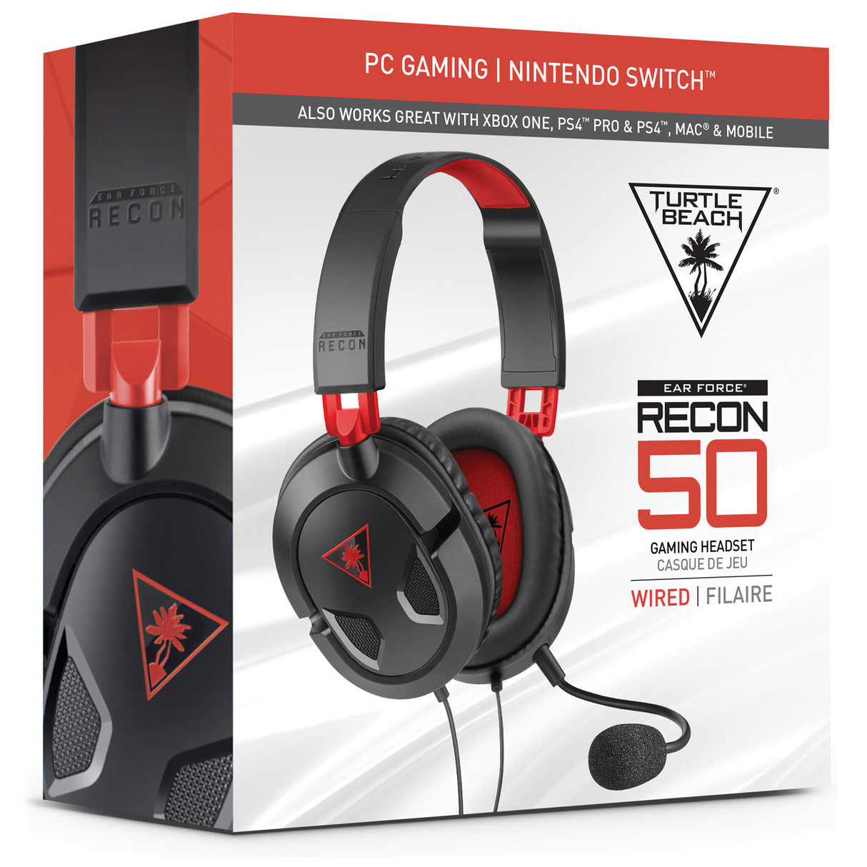 Turtle Beach Recon 50 Headset Ledningsført Spil Sort, Rød
