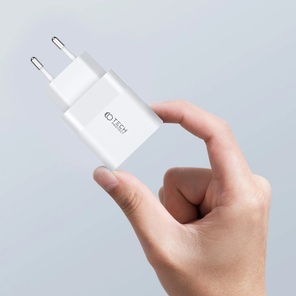 Tech-Protect C20W oplader 2x USB-C PD 20W - sort