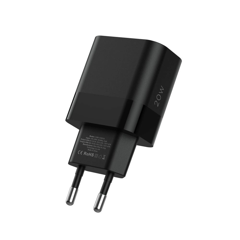 Tech-Protect C20W oplader 2x USB-C PD 20W - sort
