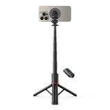 Tech-Protect L06S Bluetooth magnetisk selfie stick med MagSafe, fjernbetjening, stativ op til 82cm og 360 hoved - sort