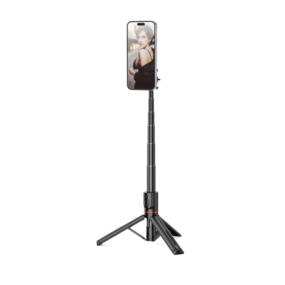 Tech-Protect L06S Bluetooth magnetisk selfie stick med MagSafe, fjernbetjening, stativ op til 82cm og 360 hoved - sort