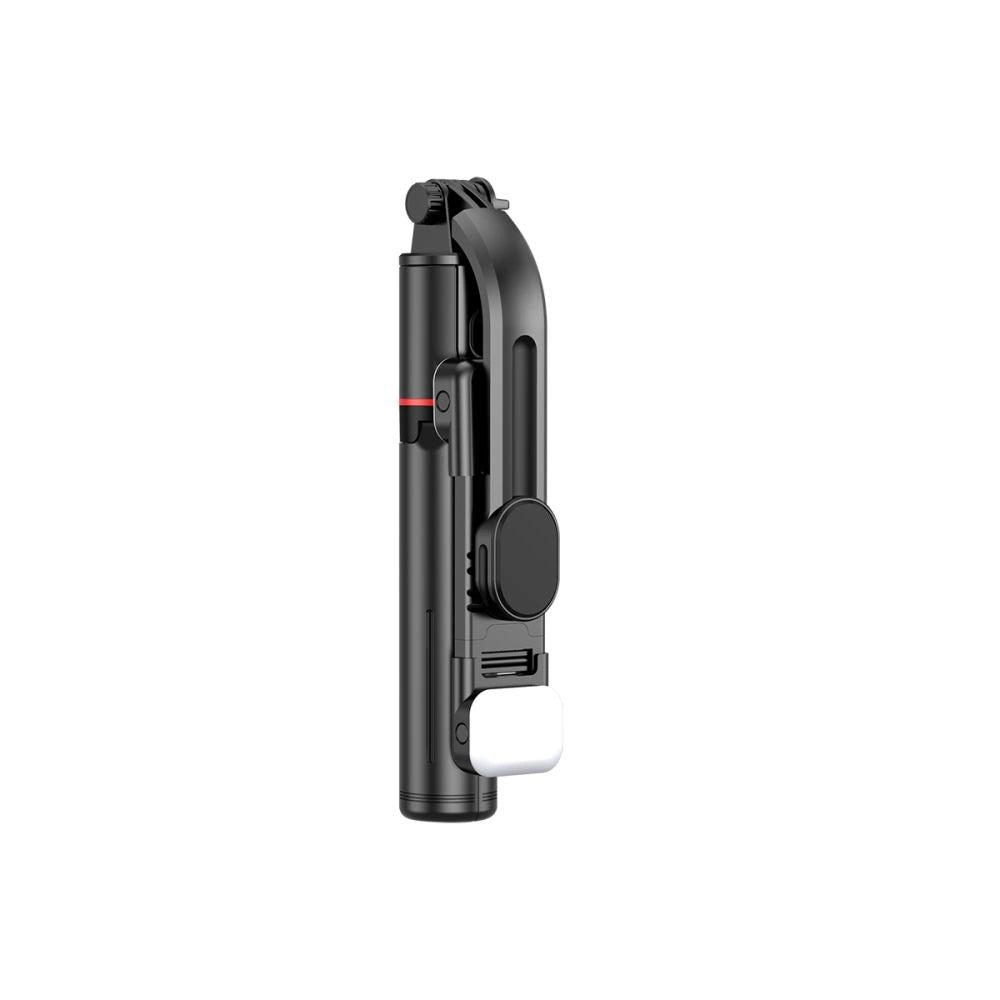 Tech-Protect L05S Bluetooth Selfie Stick med Stativ op til 105 cm med LED-lys - sort