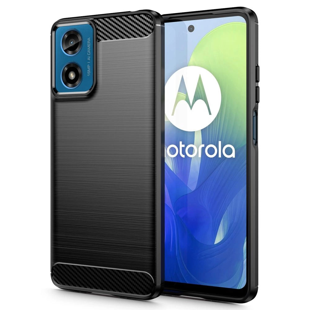 Tech-Protect TPUCarbon Case til Motorola Moto G24 / G24 Power / G04 - sort