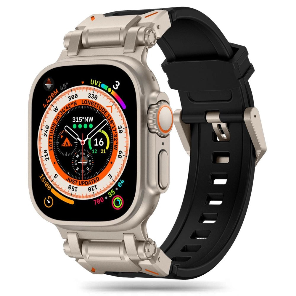 Tech-Protect Delta Pro Strap til Apple Watch 4 / 5 / 6 / 7 / 8 / 9 / SE / Ultra 1 / 2 (42/44/45/49 mm) - sort-titanium