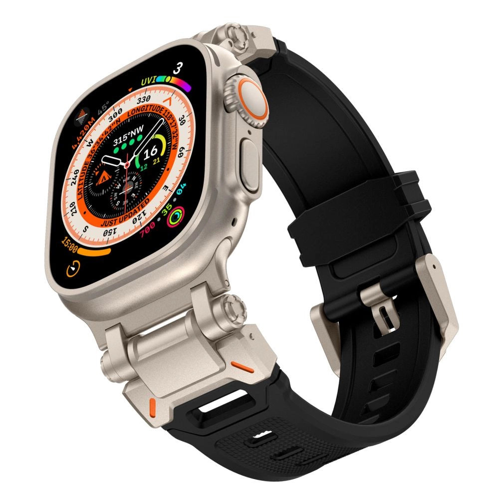Tech-Protect Delta Pro Strap til Apple Watch 4 / 5 / 6 / 7 / 8 / 9 / SE / Ultra 1 / 2 (42/44/45/49 mm) - sort-titanium