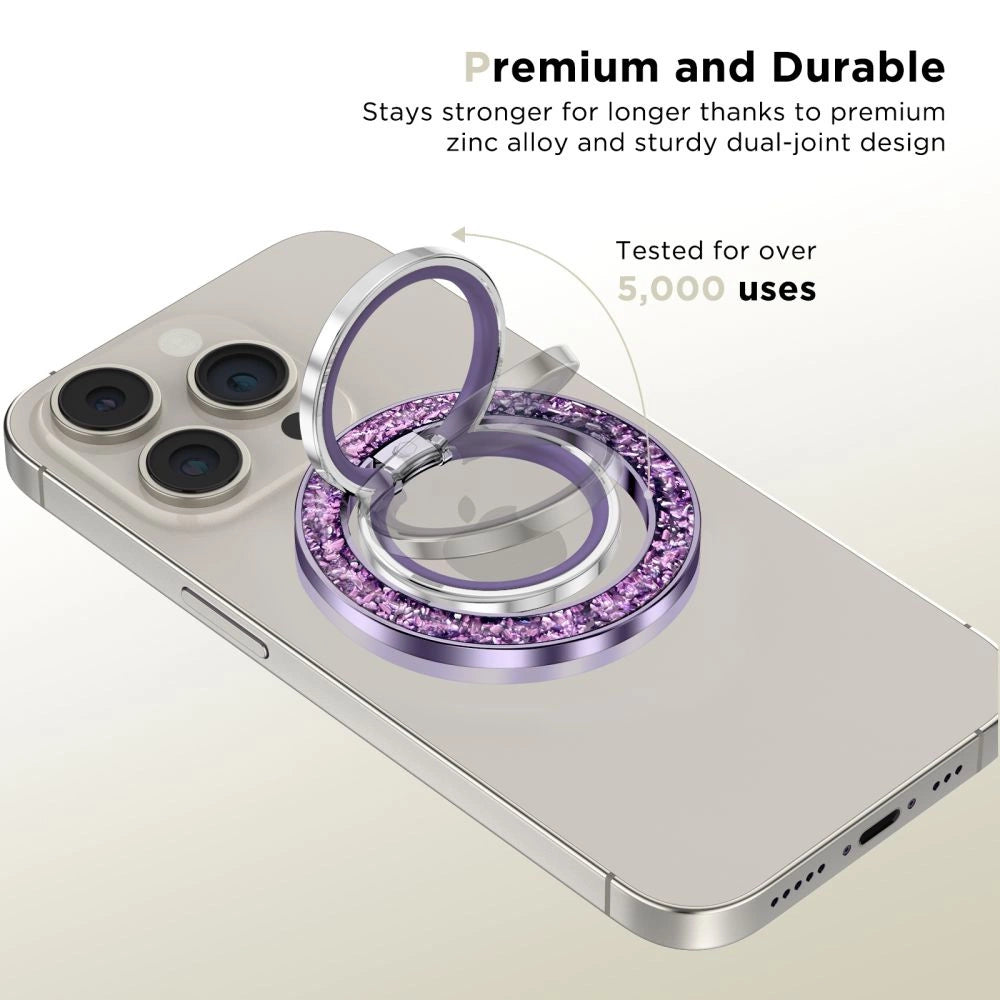 Tech-Protect MMR200 magnetholder / ring med MagSafe - lilla med krystaller