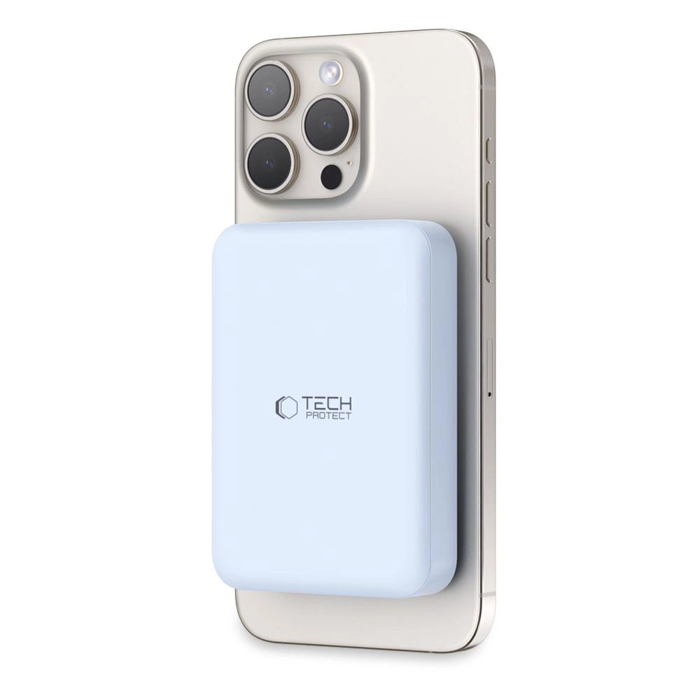 Tech-Protect LifeMag PB11 Powerbank med MagSafe 10000mAh 15W USB-C port - blå + USB-C kabel
