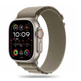 Tech-Protect Nylon Pro Strap til Apple Watch 4 / 5 / 6 / 7 / 8 / 9 / SE / Ultra 1 / 2 (42/44/45/49 mm) - Titanium Olive