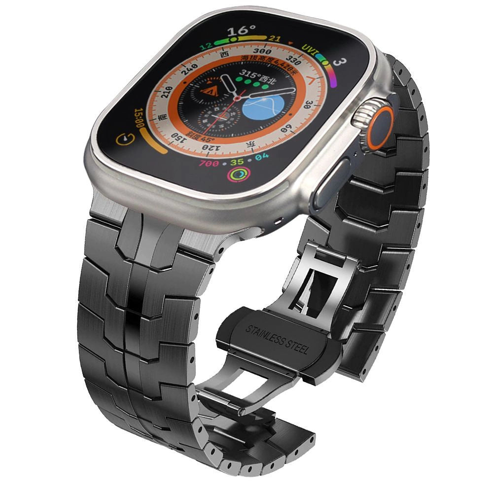Tech-Protect rustfrit liniearmbånd til Apple Watch 4 / 5 / 6 / 7 / 8 / 9 / SE / Ultra 1 / 2 (42/44/45/49 mm) - sort
