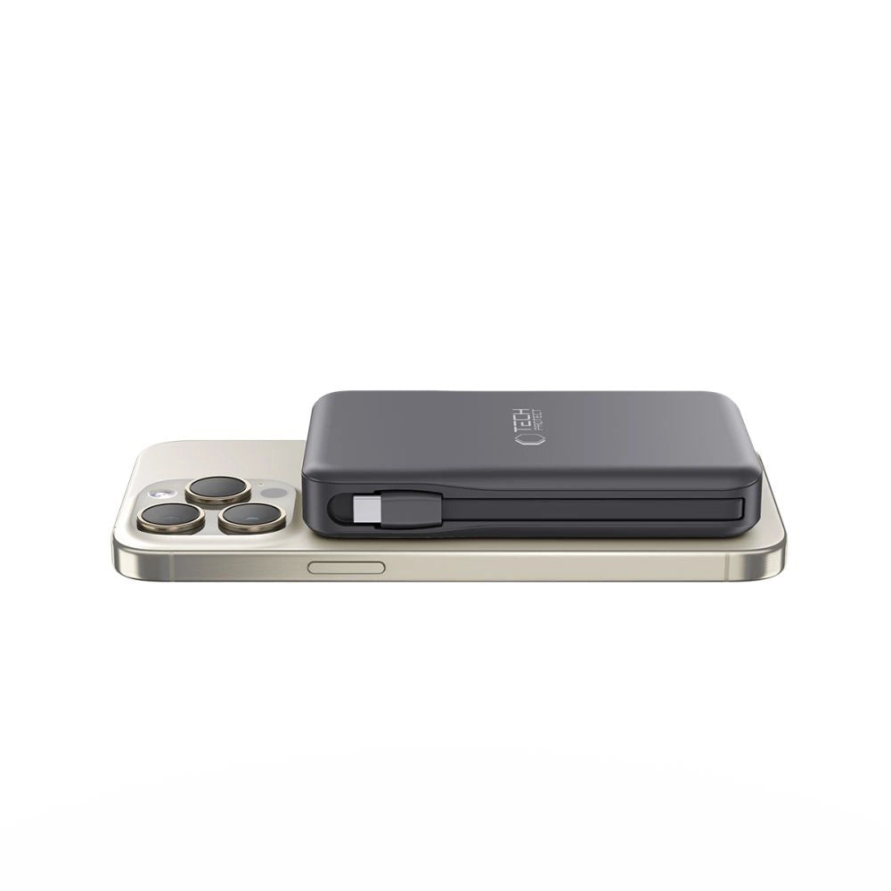Tech-Protect LifeMag PB31 Power Bank med MagSafe 10000mAh 15W USB-C / USB-A / Indbygget USB-C / Lightning Kabler - sort