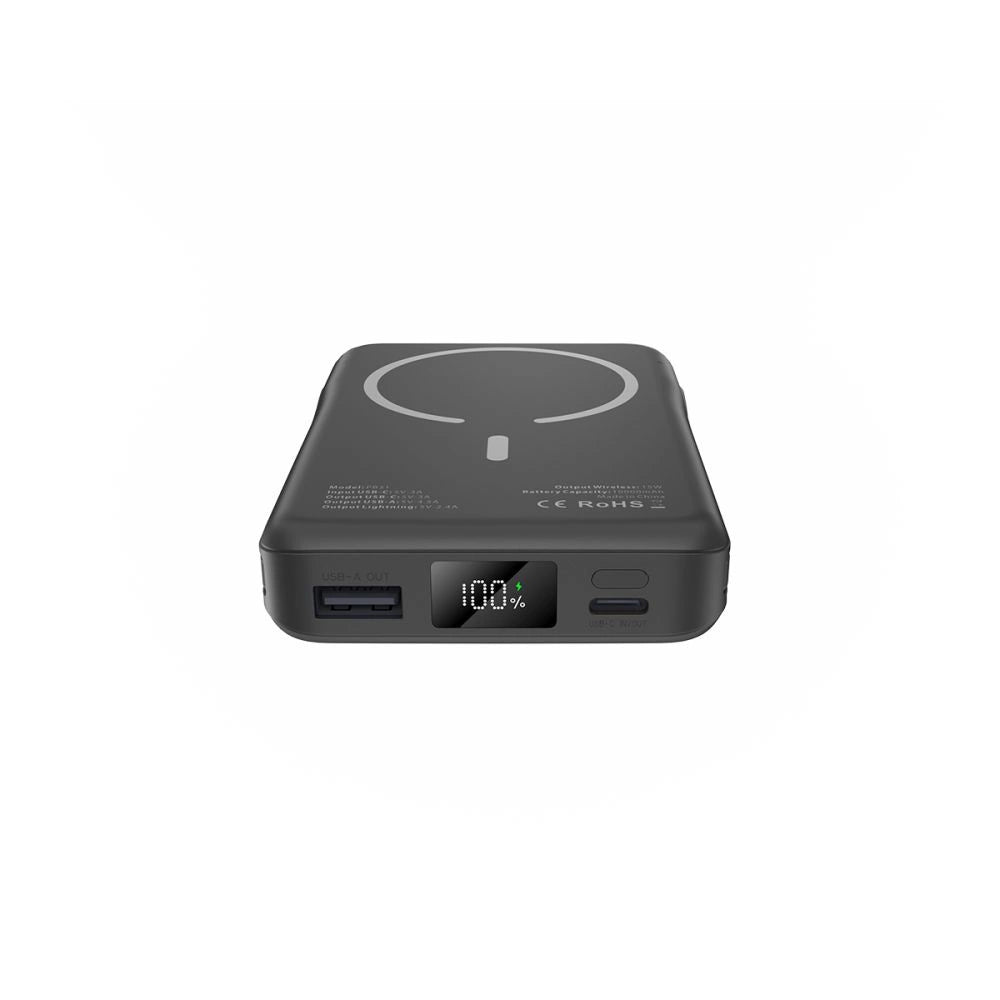 Tech-Protect LifeMag PB31 Power Bank med MagSafe 10000mAh 15W USB-C / USB-A / Indbygget USB-C / Lightning Kabler - sort