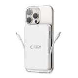 Tech-Protect LifeMag PB31 Power Bank med MagSafe 10000mAh 15W USB-C / USB-A / Indbygget USB-C / Lightning Kabler - hvid