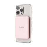 Tech-Protect LifeMag PB10 Powerbank med MagSafe 5000mAh 15W USB-C port - lyserød + USB-C kabel