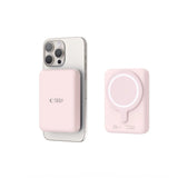 Tech-Protect LifeMag PB11 Powerbank med MagSafe 10000mAh 15W USB-C port - lyserød + USB-C kabel