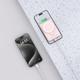 Tech-Protect LifeMag PB11 Powerbank med MagSafe 10000mAh 15W USB-C port - lyserød + USB-C kabel