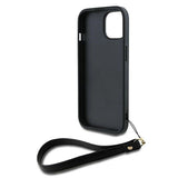 DKNY Wrist Strap Stock Logo Case til iPhone 14 / 15 / 13 - sort