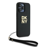 DKNY Wrist Strap Stock Logo Case til iPhone 14 Pro Max - sort