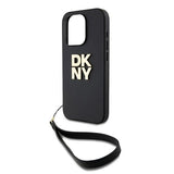 DKNY Wrist Strap Stock Logo Case til iPhone 15 Pro - sort