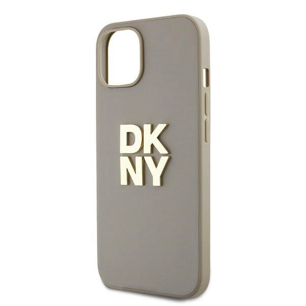 DKNY Wrist Strap Stock Logo Case til iPhone 15 Plus - beige