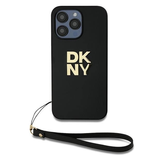 DKNY Wrist Strap Stock Logo Case til iPhone 15 Pro Max - sort