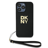 DKNY Wrist Strap Stock Logo Case til iPhone 15 Pro Max - sort