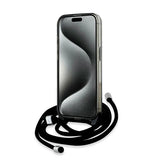 Karl Lagerfeld IML Crossbody Monogram Karl & Choupette Head MagSafe Case for iPhone 15 Pro - Black