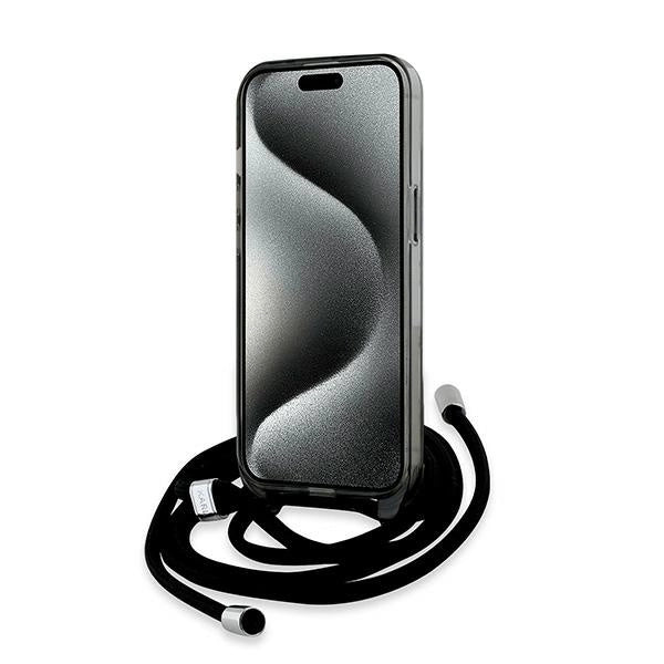 Karl Lagerfeld IML Crossbody Monogram Karl & Choupette Head MagSafe Case for iPhone 15 / 14 / 13 - Black