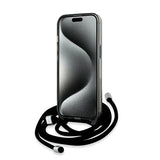 Karl Lagerfeld IML Crossbody Monogram Karl & Choupette Head MagSafe Case for iPhone 15 / 14 / 13 - Black