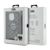 Karl Lagerfeld IML Crossbody Monogram Karl & Choupette Head MagSafe Case for iPhone 15 Pro Max - Black