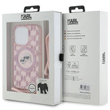 Karl Lagerfeld IML Crossbody Monogram Karl & Choupette Head MagSafe Case for iPhone 15 Pro Max - Pink
