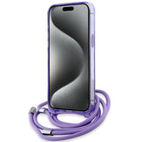 Karl Lagerfeld IML Crossbody Monogram Karl & Choupette Head MagSafe Case for iPhone 15 Pro Max - Purple