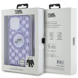 Karl Lagerfeld IML Crossbody Monogram Karl & Choupette Head MagSafe Case for iPhone 15 Pro Max - Purple