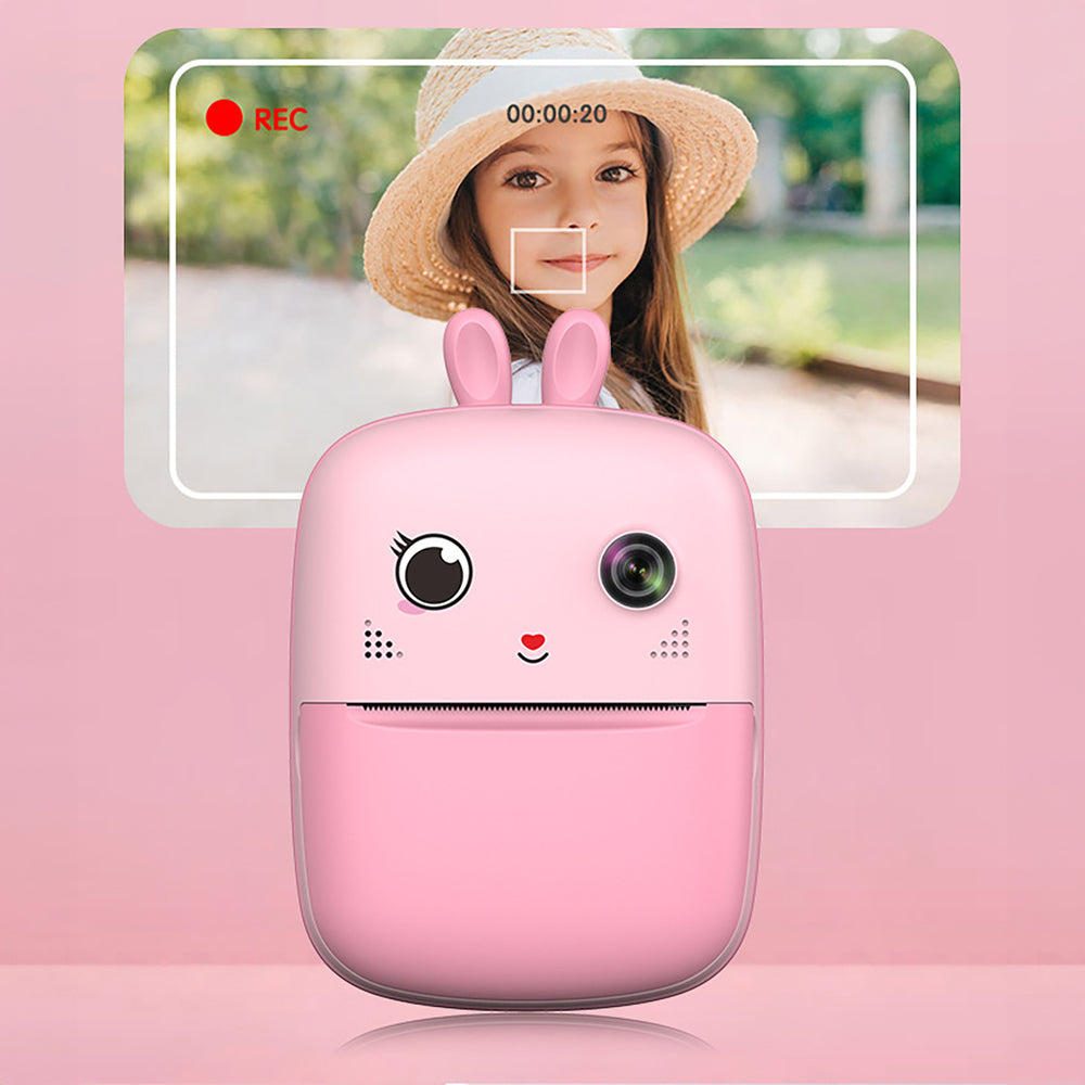 Mini termisk printer til børn med kamera og videokamera - Pink