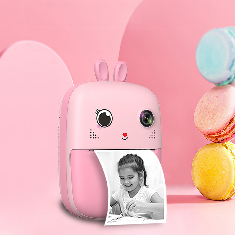 Mini termisk printer til børn med kamera og videokamera - Pink