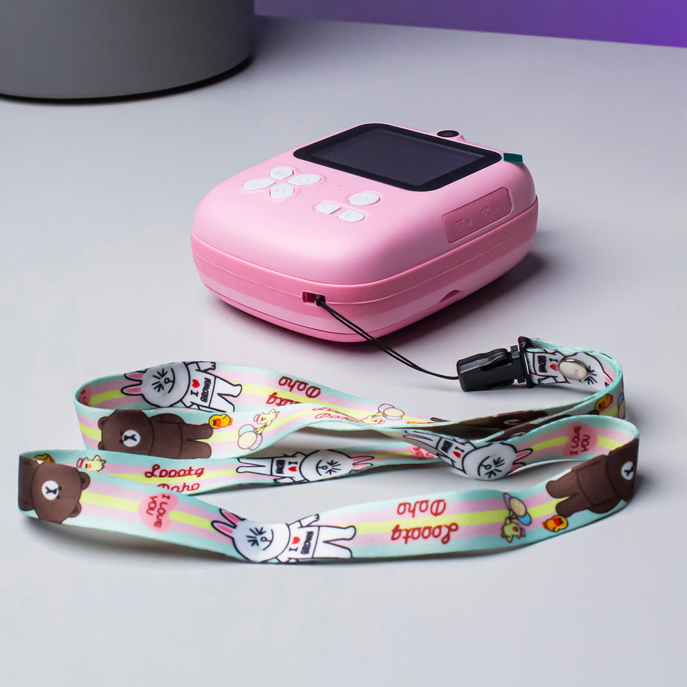 Mini termisk printer til børn med kamera og videokamera - Pink