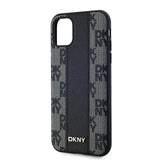 DKNY læder krydsede Mono mønster MagSafe Case til iPhone 11 / Xr - sort
