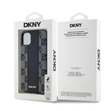 DKNY læder krydsede Mono mønster MagSafe Case til iPhone 11 / Xr - sort