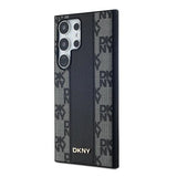 DKNY læder krydsede Mono mønster MagSafe Case til Samsung Galaxy S24 Ultra - sort