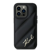 Karl Lagerfeld Diagonal Quilted Script case for iPhone 14 Pro - black